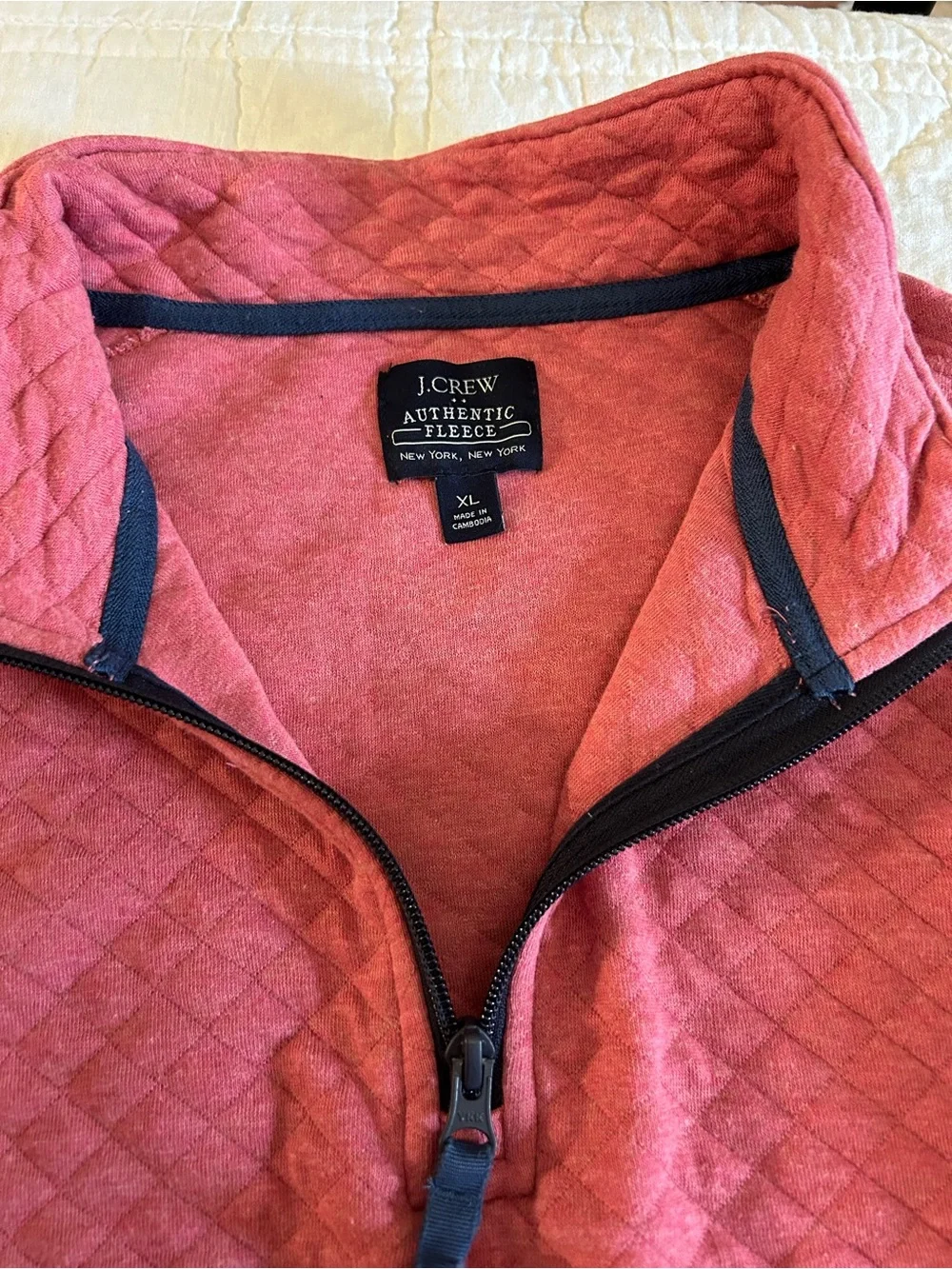 J. Crew Quilted Half-Zip Pullover Sweater - Red